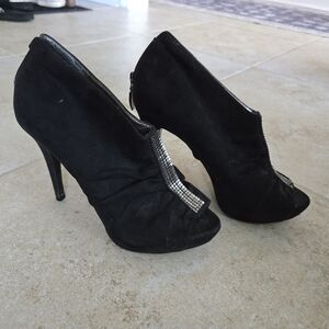 Guess Black Velvet Booties